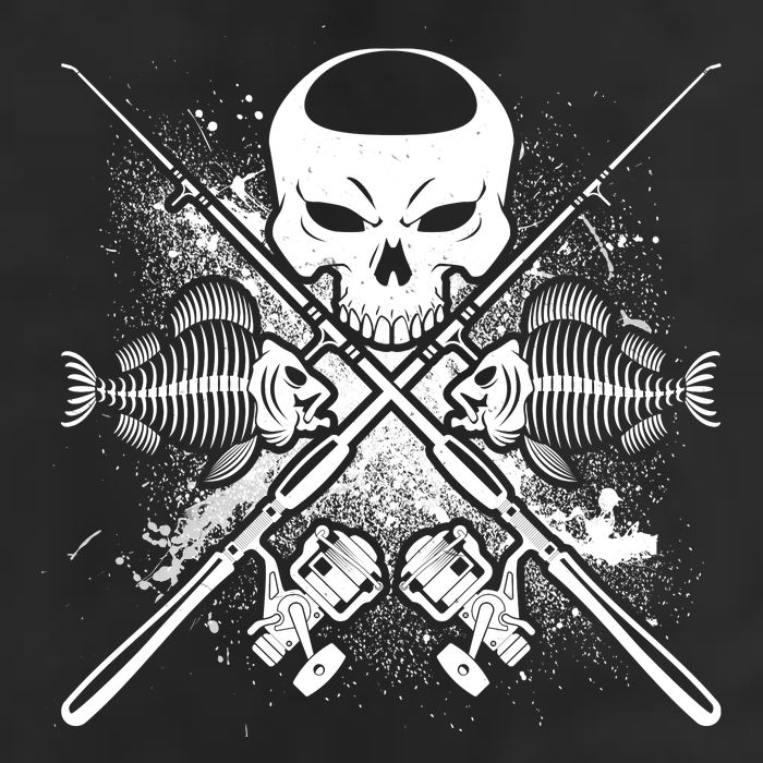 Grunge Skull Fish Bone Fishing 11oz C Handle Ceramic Mug