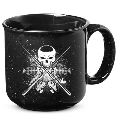 Grunge Skull Fish Bone Fishing 15oz Campfire Ceramic Mug
