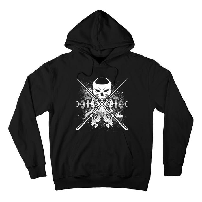 Grunge Skull Fish Bone Fishing Tall Hoodie
