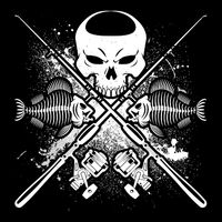 Grunge Skull Fish Bone Fishing Tall Hoodie