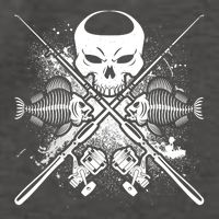 Grunge Skull Fish Bone Fishing Vector Backpack