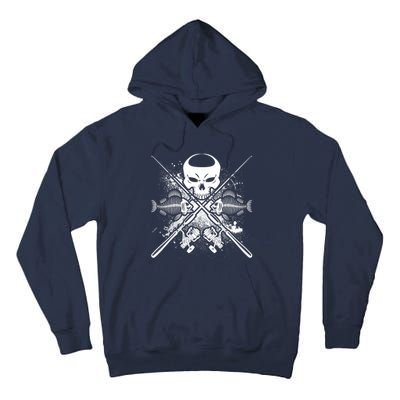 Grunge Skull Fish Bone Fishing Tall Hoodie