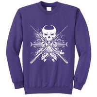 Grunge Skull Fish Bone Fishing Sweatshirt