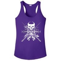 Grunge Skull Fish Bone Fishing Ladies PosiCharge Competitor Racerback Tank