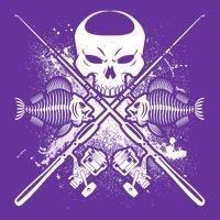Grunge Skull Fish Bone Fishing Hat