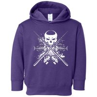 Grunge Skull Fish Bone Fishing Toddler Hoodie