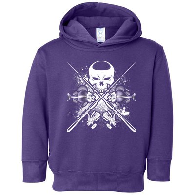 Grunge Skull Fish Bone Fishing Toddler Hoodie