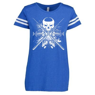 Grunge Skull Fish Bone Fishing Enza Ladies Jersey Football T-Shirt