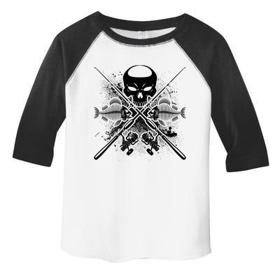 Grunge Skull Fish Bone Fishing Toddler Fine Jersey T-Shirt