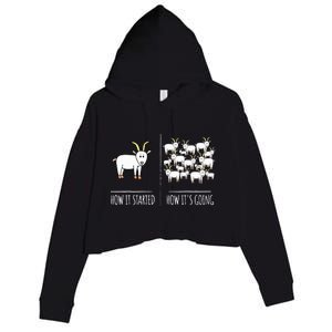 Goat Shirts For Goat Lovers Farm Apparel Meme Pun Funny Goat Crop Fleece Hoodie