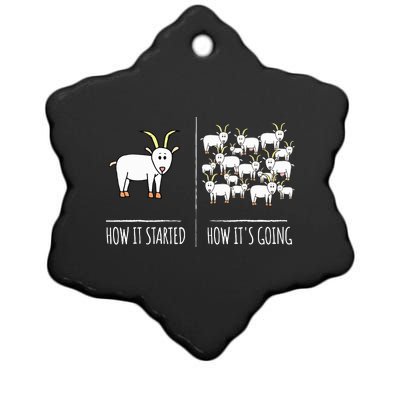 Goat Shirts For Goat Lovers Farm Apparel Meme Pun Funny Goat Ceramic Star Ornament