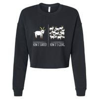 Goat Shirts For Goat Lovers Farm Apparel Meme Pun Funny Goat Cropped Pullover Crew
