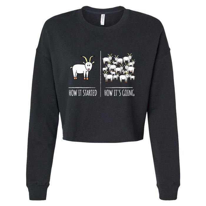 Goat Shirts For Goat Lovers Farm Apparel Meme Pun Funny Goat Cropped Pullover Crew
