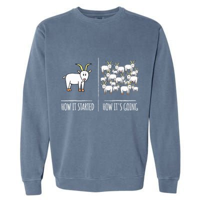 Goat Shirts For Goat Lovers Farm Apparel Meme Pun Funny Goat Garment-Dyed Sweatshirt