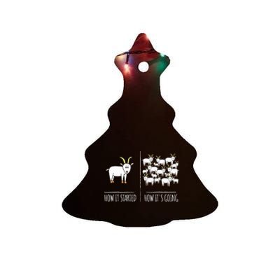 Goat Shirts For Goat Lovers Farm Apparel Meme Pun Funny Goat Ceramic Tree Ornament