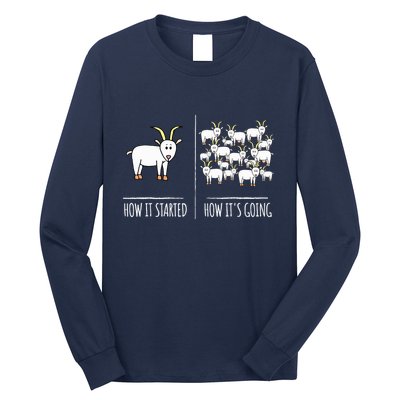 Goat Shirts For Goat Lovers Farm Apparel Meme Pun Funny Goat Long Sleeve Shirt
