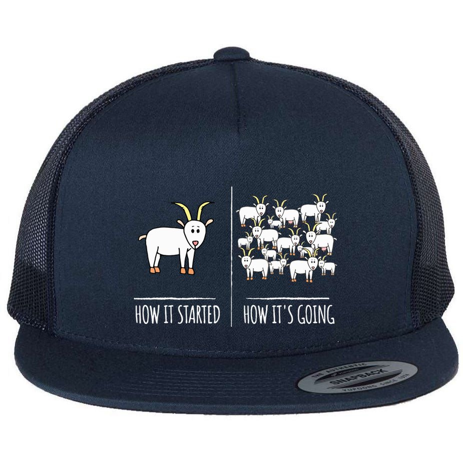 Goat Shirts For Goat Lovers Farm Apparel Meme Pun Funny Goat Flat Bill Trucker Hat