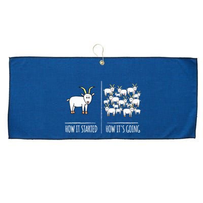 Goat Shirts For Goat Lovers Farm Apparel Meme Pun Funny Goat Large Microfiber Waffle Golf Towel