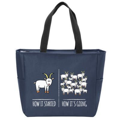 Goat Shirts For Goat Lovers Farm Apparel Meme Pun Funny Goat Zip Tote Bag