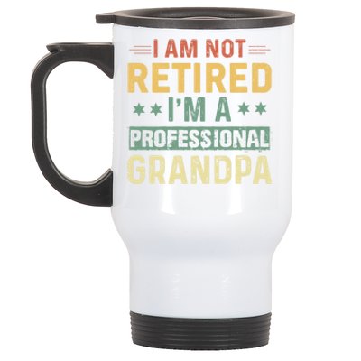 Grandpa S Funny Fathers Day Retired Grandpa Cool Gift Stainless Steel Travel Mug