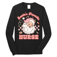 Groovy Santa's Favorite Nurse Christmas RN ER ICU  Long Sleeve Shirt