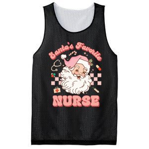 Groovy Santa's Favorite Nurse Christmas RN ER ICU  Mesh Reversible Basketball Jersey Tank