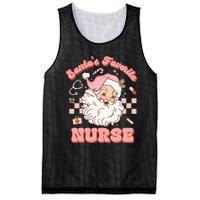 Groovy Santa's Favorite Nurse Christmas RN ER ICU  Mesh Reversible Basketball Jersey Tank