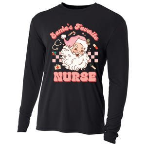 Groovy Santa's Favorite Nurse Christmas RN ER ICU  Cooling Performance Long Sleeve Crew