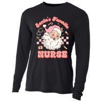 Groovy Santa's Favorite Nurse Christmas RN ER ICU  Cooling Performance Long Sleeve Crew