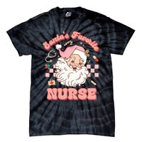 Groovy Santa's Favorite Nurse Christmas RN ER ICU  Tie-Dye T-Shirt