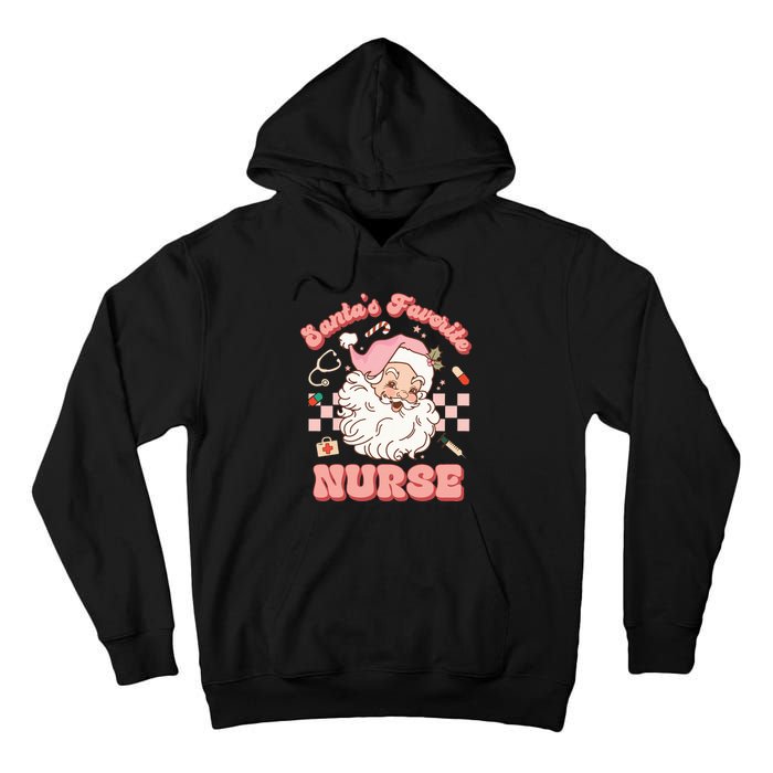 Groovy Santa's Favorite Nurse Christmas RN ER ICU  Tall Hoodie