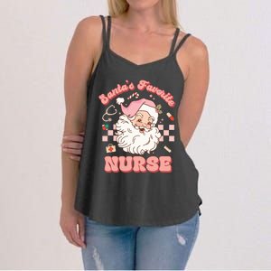 Groovy Santa's Favorite Nurse Christmas RN ER ICU  Women's Strappy Tank