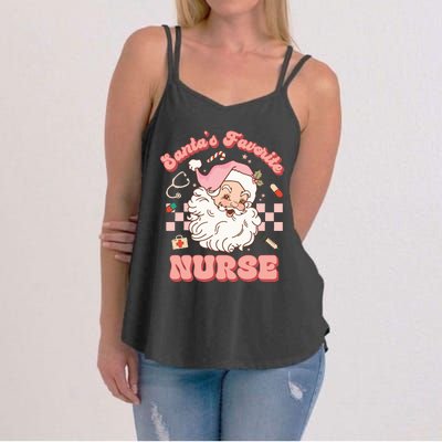 Groovy Santa's Favorite Nurse Christmas RN ER ICU  Women's Strappy Tank