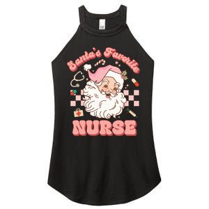 Groovy Santa's Favorite Nurse Christmas RN ER ICU  Women's Perfect Tri Rocker Tank