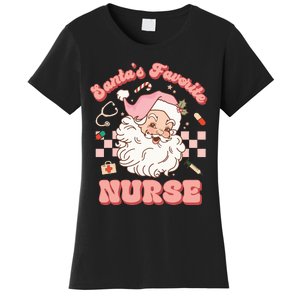 Groovy Santa's Favorite Nurse Christmas RN ER ICU  Women's T-Shirt