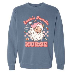 Groovy Santa's Favorite Nurse Christmas RN ER ICU  Garment-Dyed Sweatshirt