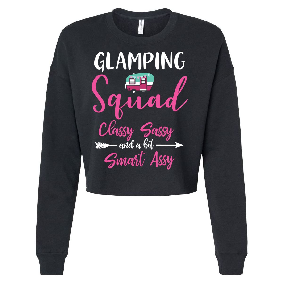 Glamping Squad Funny Matching Family Camping Trip Gift Cropped Pullover Crew