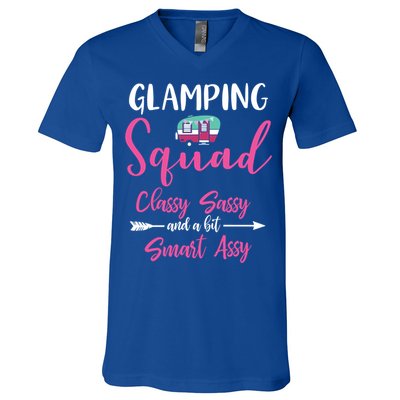 Glamping Squad Funny Matching Family Camping Trip Gift V-Neck T-Shirt