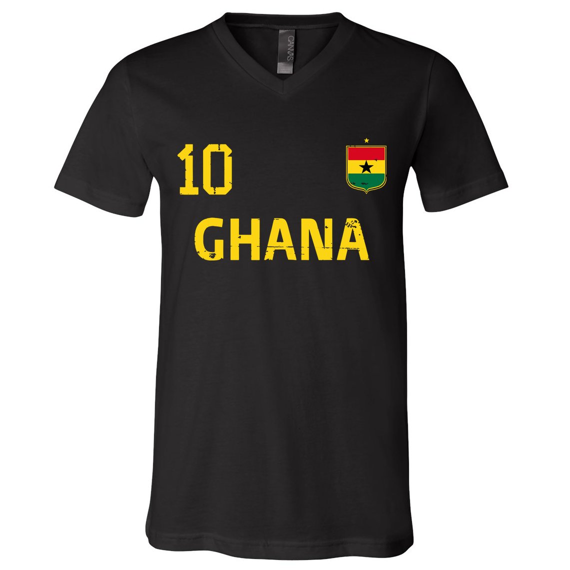 Ghana Soccer Fans Jersey Ghanaian Flag Football Lovers V-Neck T-Shirt