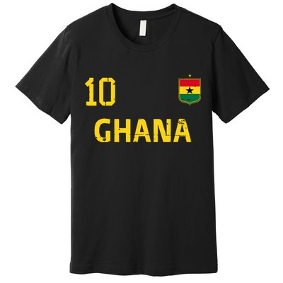 Ghana Soccer Fans Jersey Ghanaian Flag Football Lovers Premium T-Shirt