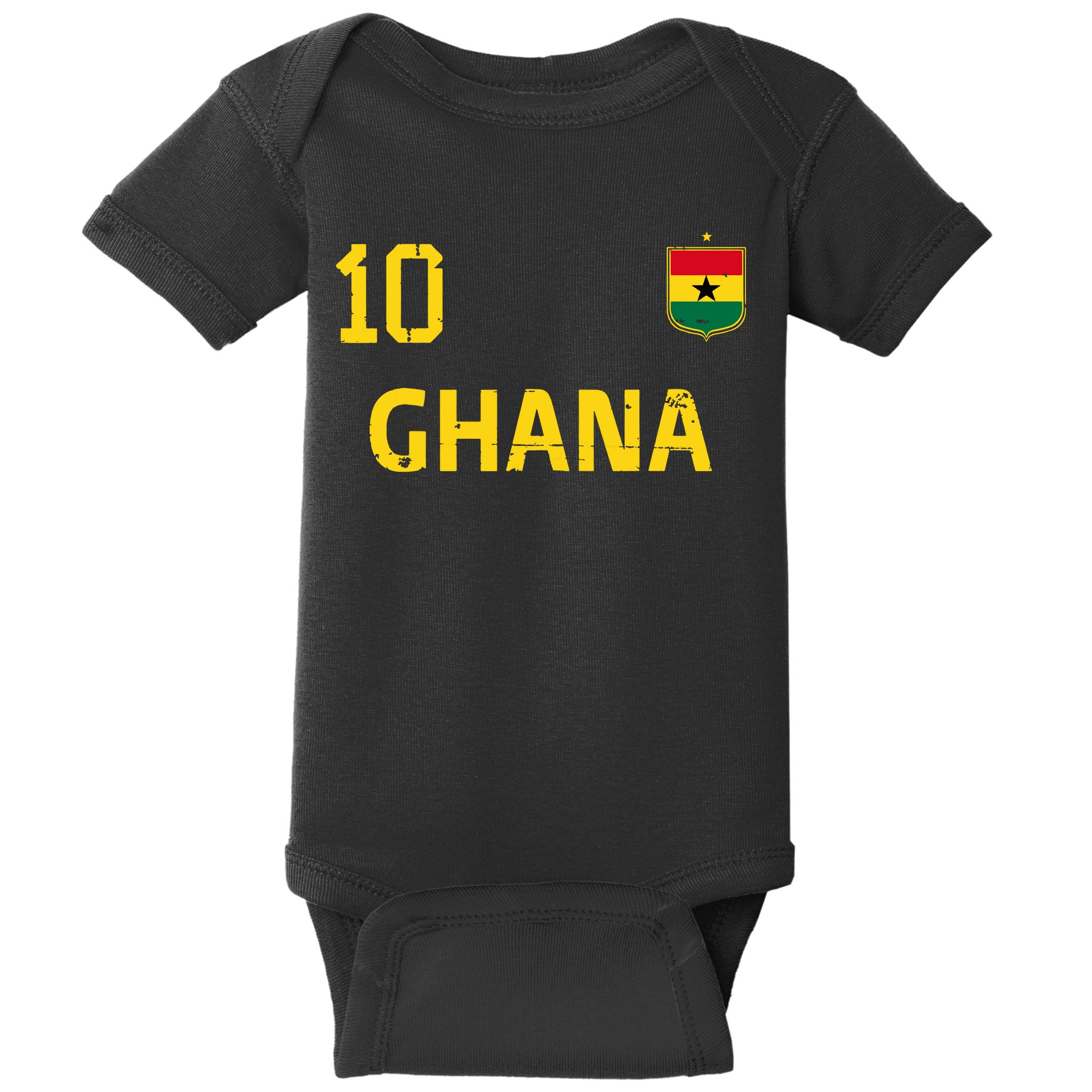 Ghana Soccer Fans Jersey Ghanaian Flag Football Lovers Baby Bodysuit