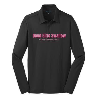 Good Swallow Fight Eating Disorders Silk Touch Performance Long Sleeve Polo