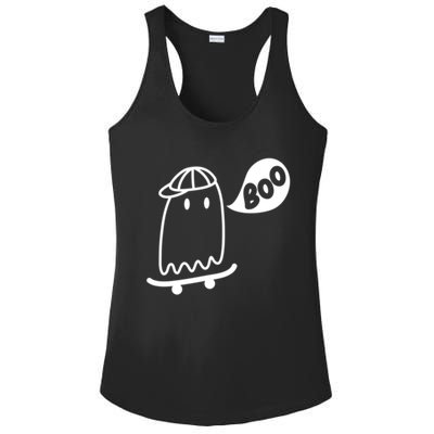 Ghost Skateboard Funny Halloween Costume Boo Squad Gift Ladies PosiCharge Competitor Racerback Tank