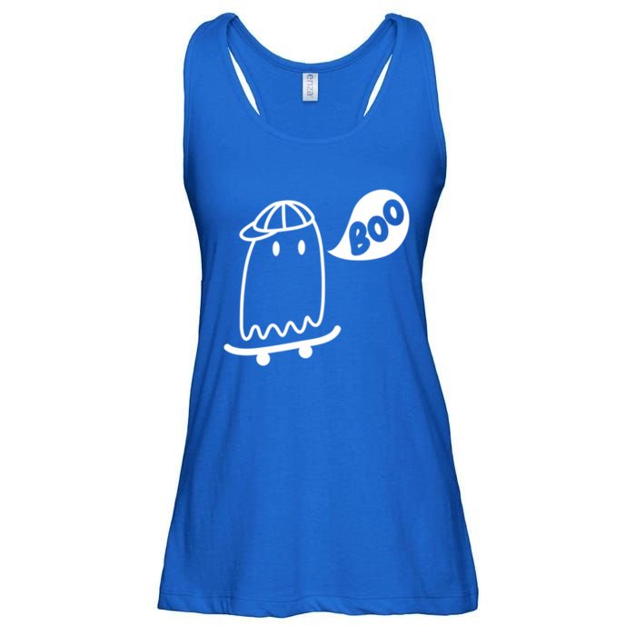 Ghost Skateboard Funny Halloween Costume Boo Squad Gift Ladies Essential Flowy Tank