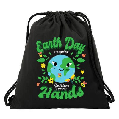 Green Squad For Future Is In Our Hands Of Everyday Earth Day Great Gift Drawstring Bag