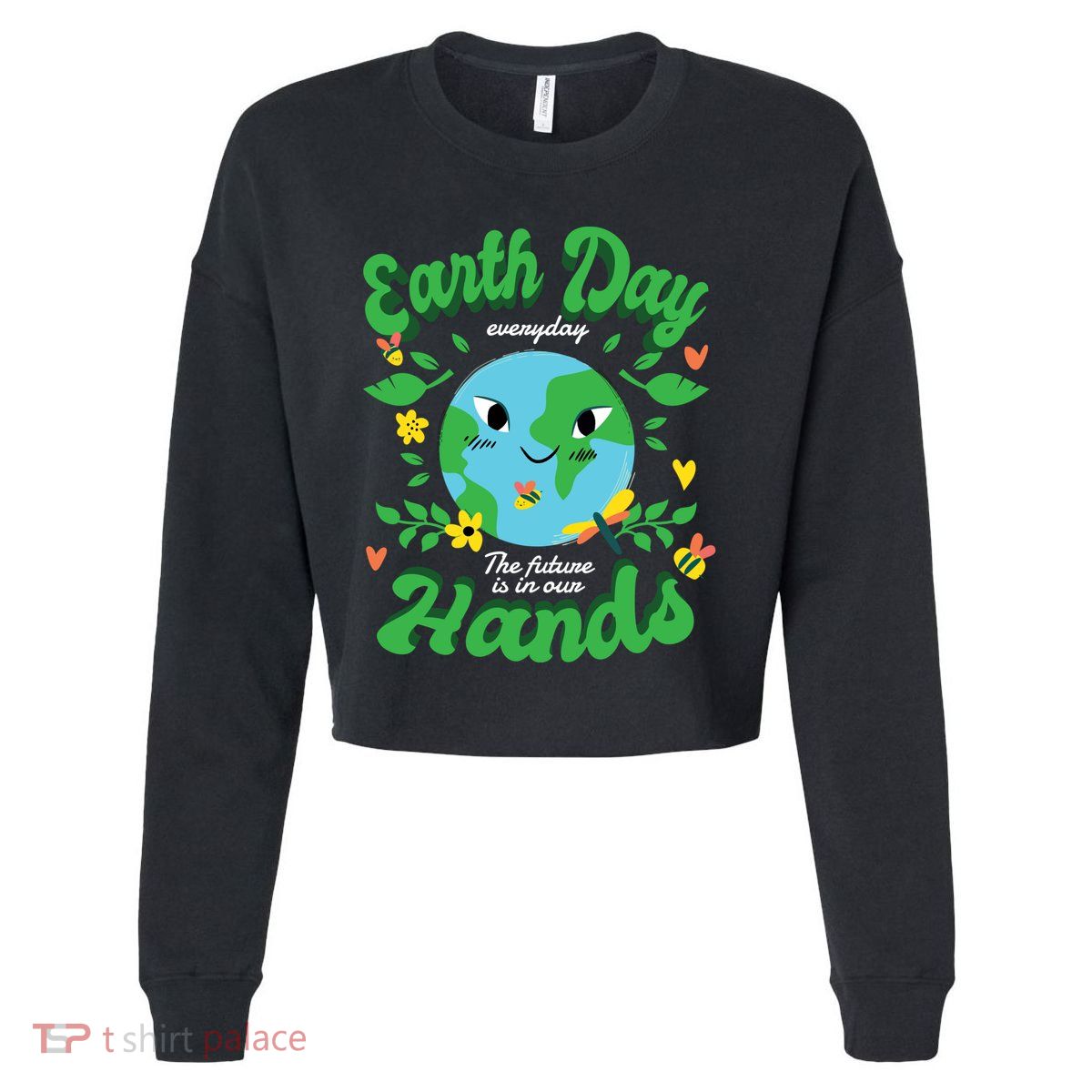 Green Squad For Future Is In Our Hands Of Everyday Earth Day Great Gift Cropped Pullover Crew