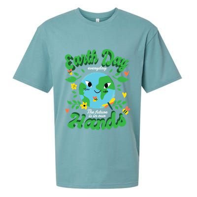 Green Squad For Future Is In Our Hands Of Everyday Earth Day Great Gift Sueded Cloud Jersey T-Shirt