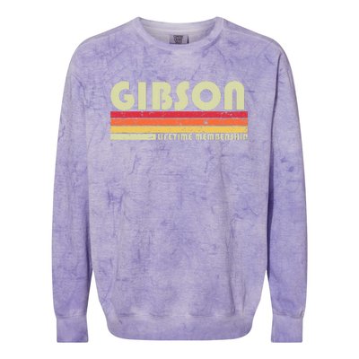 Gibson Surname Funny Retro Vintage 80s 90s Birthday Reunion Colorblast Crewneck Sweatshirt