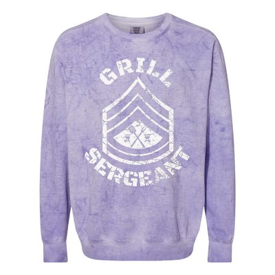 GRILL SERGEANT Funny Grilling BBQ Dad Father's Day Gift Colorblast Crewneck Sweatshirt