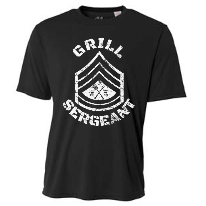 GRILL SERGEANT Funny Grilling BBQ Dad Father's Day Gift Cooling Performance Crew T-Shirt